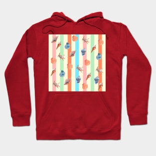 Pastel Boho Seashells Pattern Hoodie